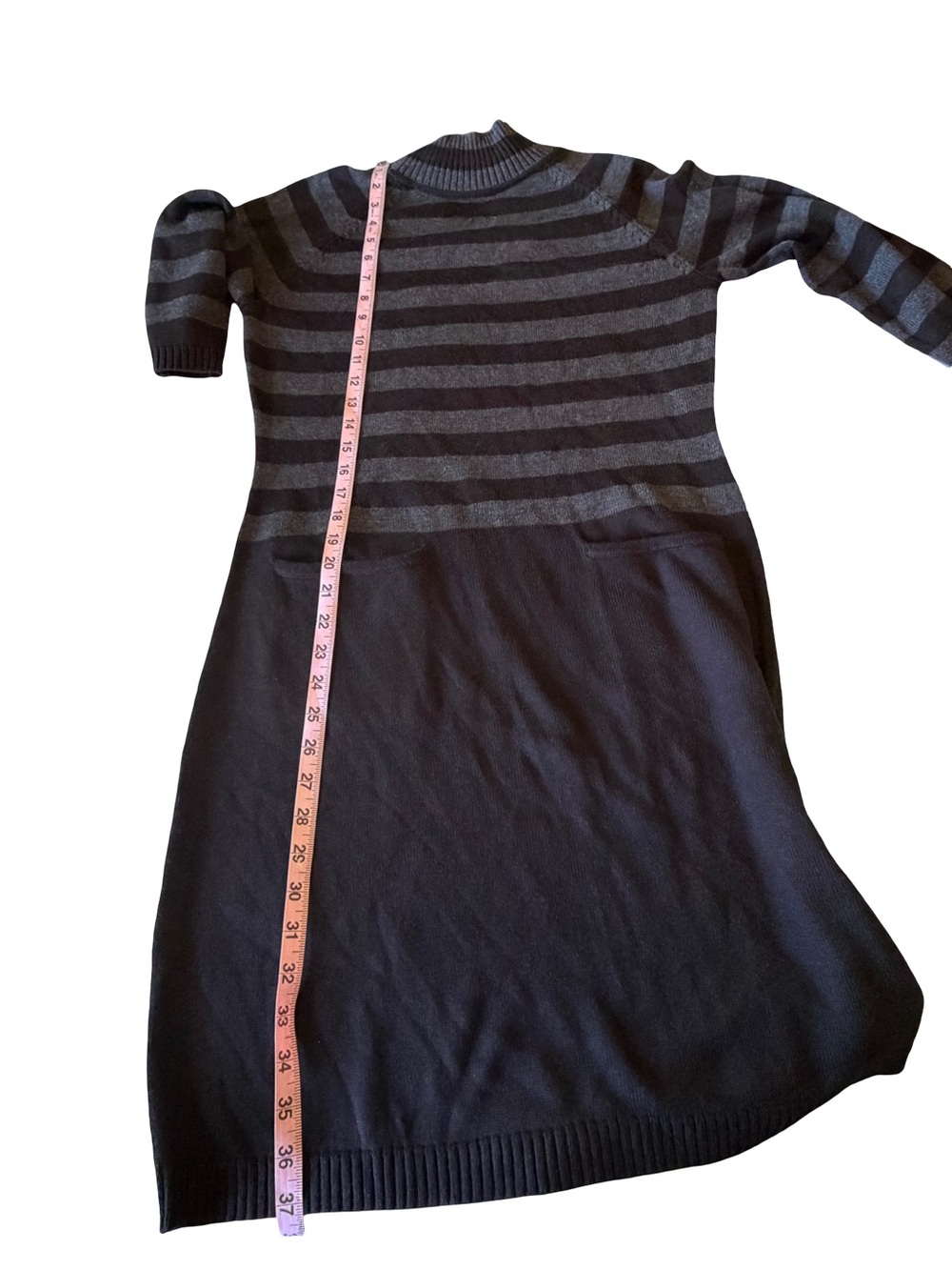 Ellen Tracy Charcoal Gray Turtleneck Sweater dress.